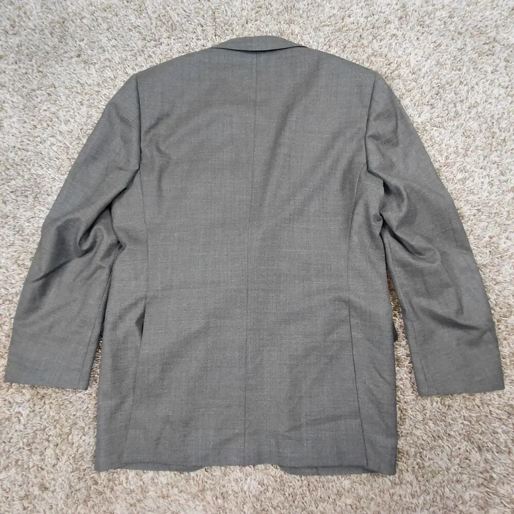 Spier & Mackay Blazer Men 40 Grey Two Button Guabello Super 130s Wool Sport Coat